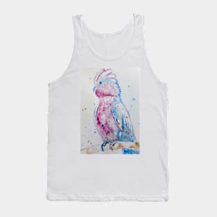 Pink Galah Watercolor Painting Tank Top